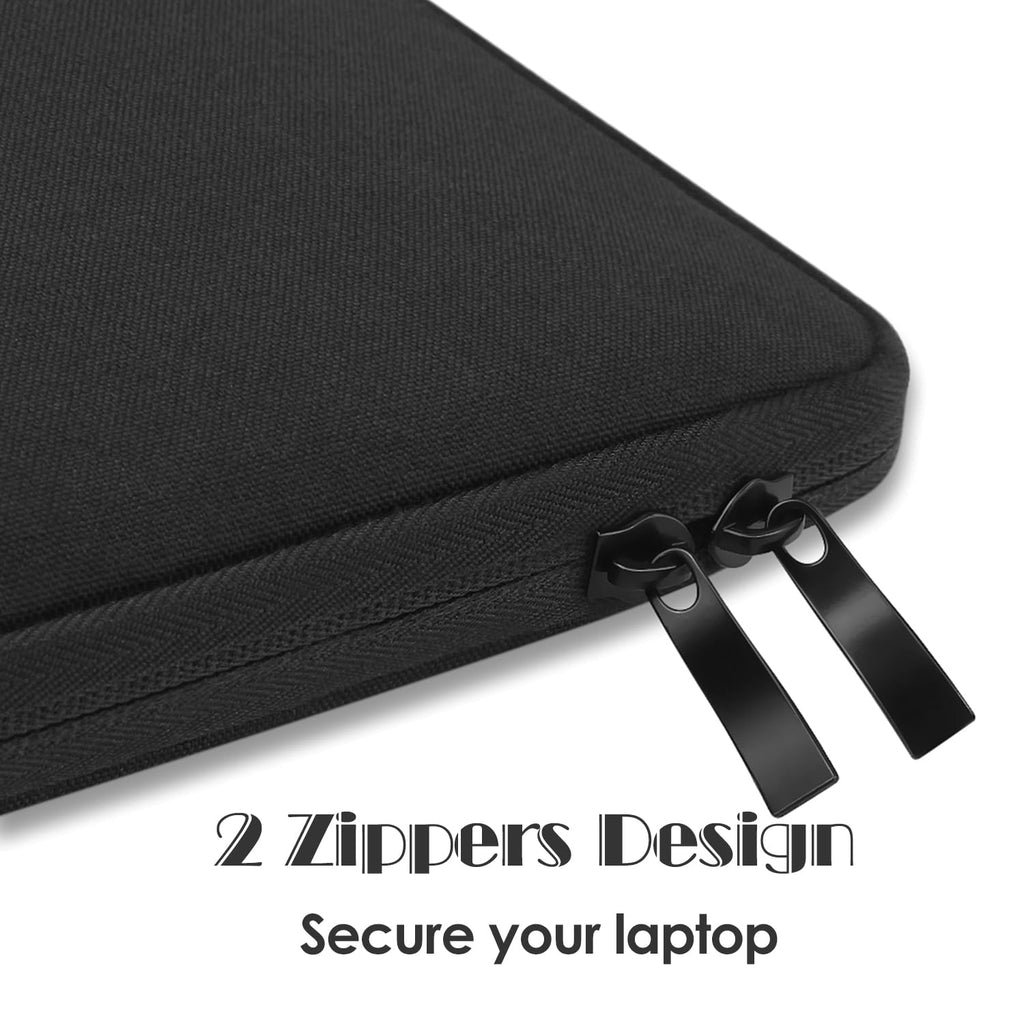 ProElife 13-inch Laptop Sleeve Case for 2026-2018 MacBook Air 13.6 inch with M5/A3449 M4/A3240 M3/A3113 M2/A2681 Accessory Traveling Carrying Canvas Bag Cover Water-Resistant Simple Case (Black)