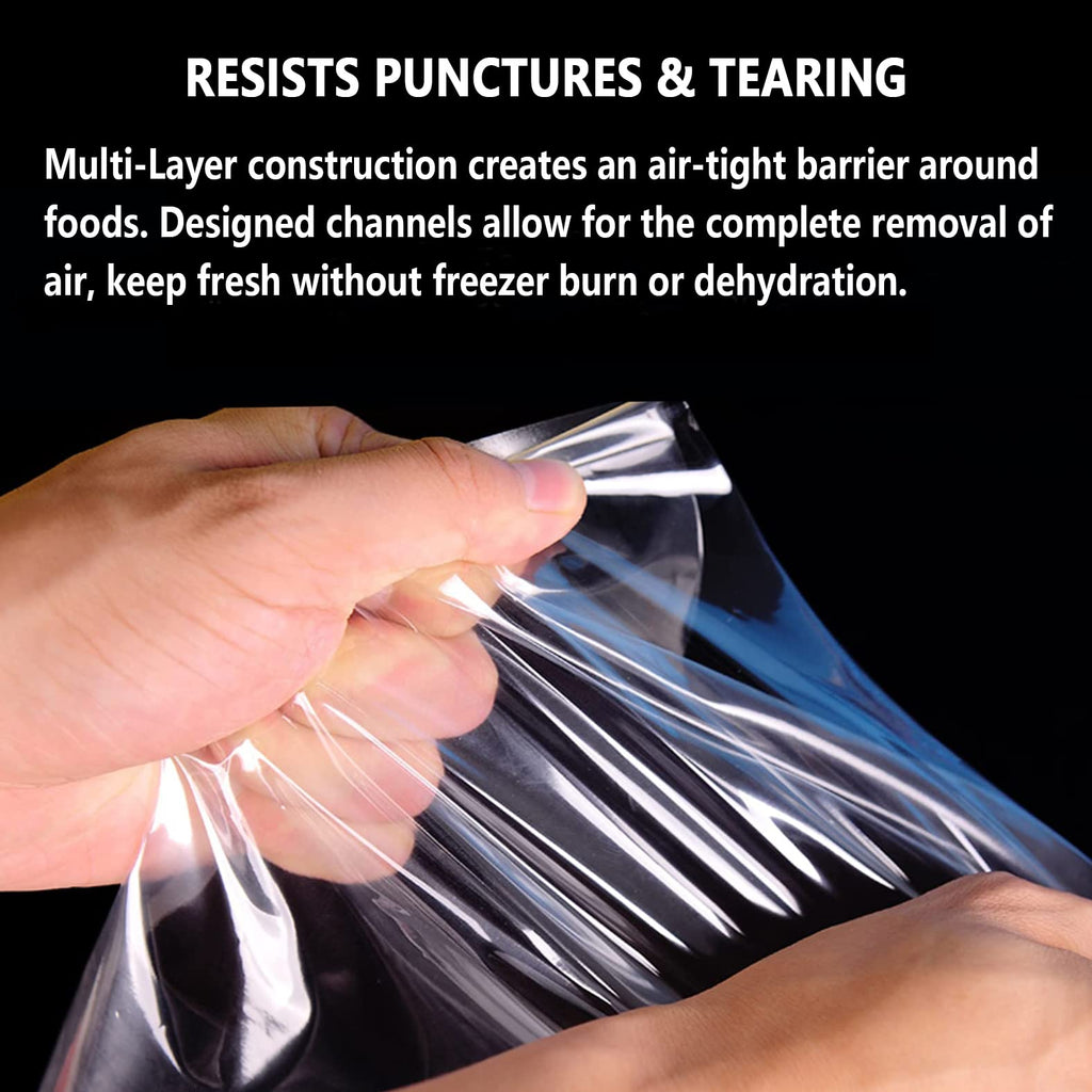 Kitboodle Vacuum Sealer Bags, 11" & 8" & 6" Each 2 Rolls, Rolls Heavy Duty Food Saver Rolls, Commercial Grade Food Vac Bags for Storage, Sous Vide, BPA Free
