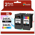 Fooylen PG-245XL CL-246XL Ink Cartridge Replacement for Canon 245XL 246XL Ink Cartridges Compatible for Canon Pixma MX492 MX490 TS3420 MG3022 MG2522 TR4520 TR4527 MG2922 (1Black,1Tricolor)