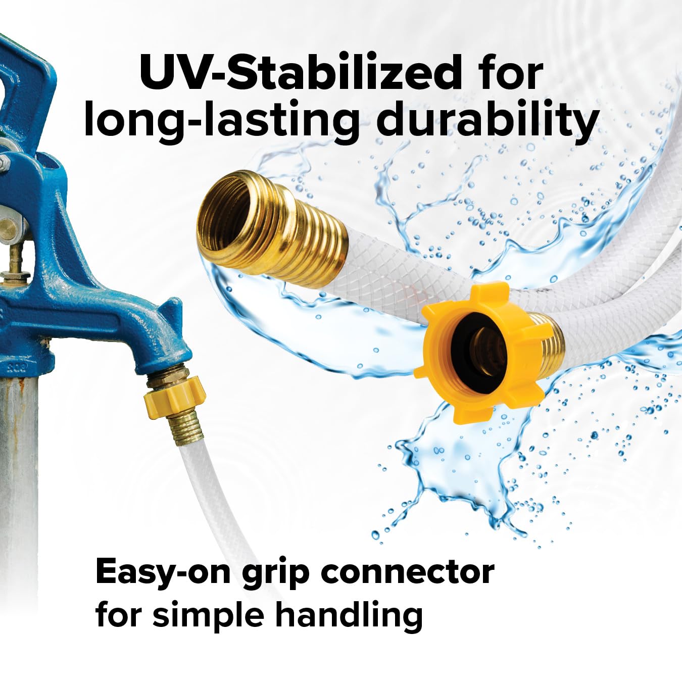 Camco TastePURE 25-Ft - RV Drinking Water Hose - Contains No Lead, No BPA & No Phthalate - Features Reinforced Design & Crafted of PVC - 1/2” Inside Diameter, Made in The USA (22735)