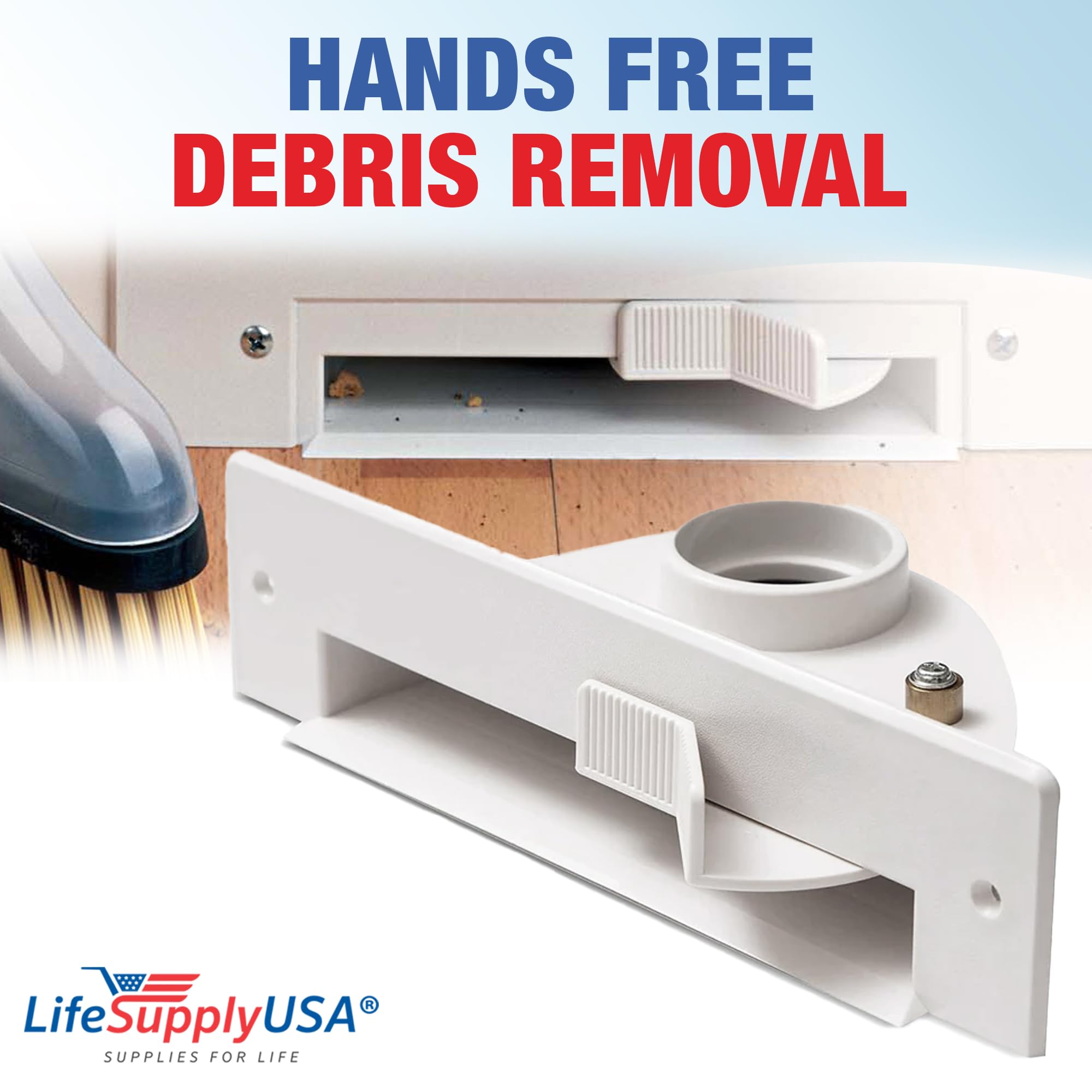 Central Vacuum Automatic Dust Pan Sweep (1-Pack - White)