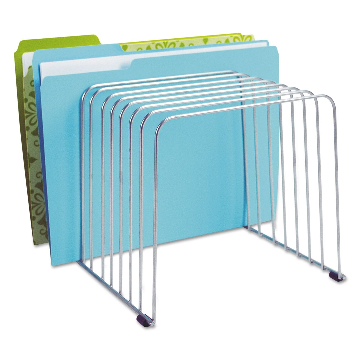 Fellowes Desktop Organizer, 11 Sections, 9 Inch x 11.375 Inch x 8 Inch, Wire, Silver (72012)