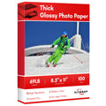 Elygrap 100 Sheets Thick Glossy Photo Paper - 8.5x11 Inches, 69LB 260GSM Heavyweight Photo Paper for Inkjet Printers and Dye Ink, Perfect for Greeting Cards Cake Toppers Photos Crafts
