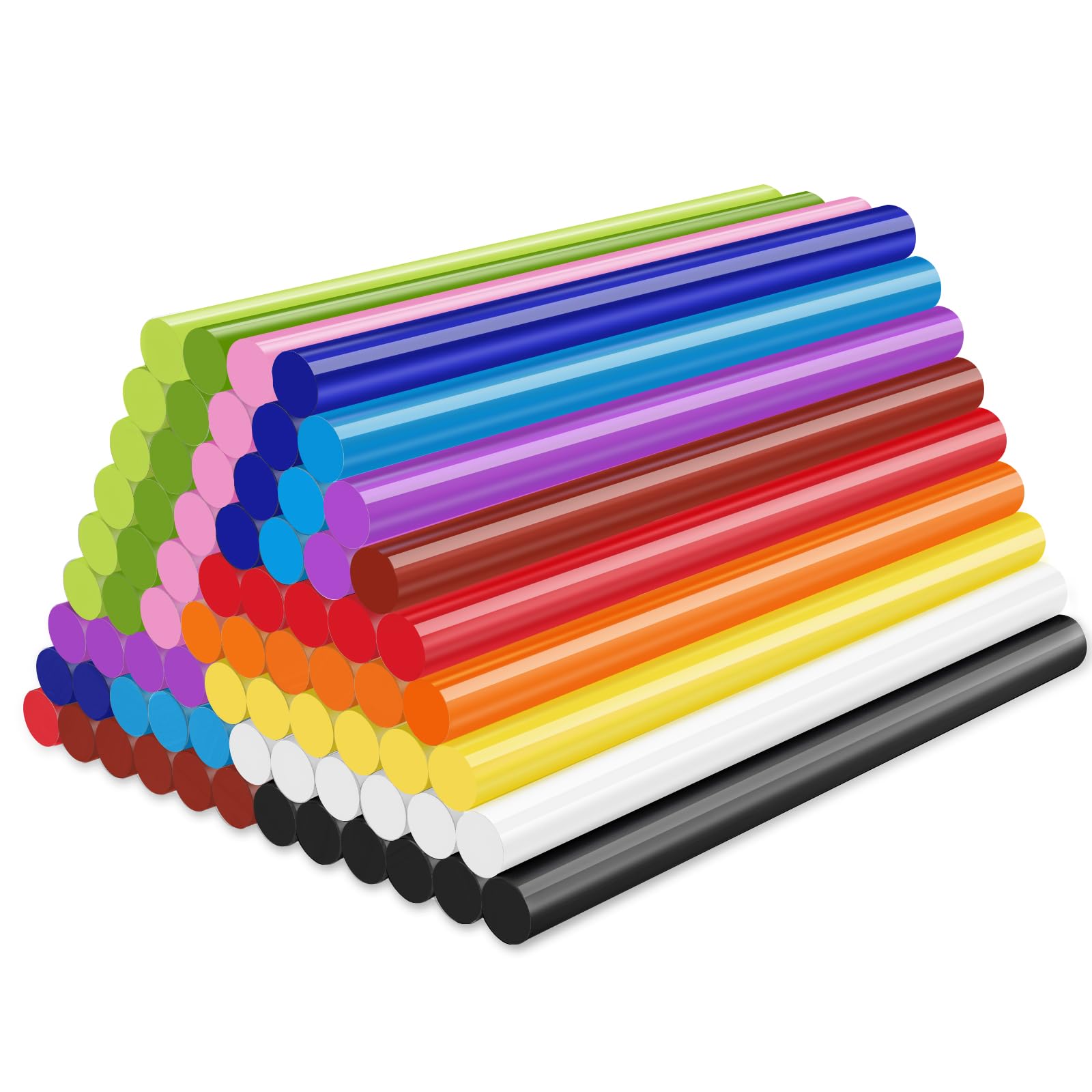 Colored Hot Glue Sticks, ENPOINT 72 PCS 7 mm x 100 mm Mini Color Hot Melt Glue Sticks Adhesive Purpose, 12 Colors EVA Hot Glue Stick for DIY Art Craft Woodworking General Repairs Gluing Projects Kit