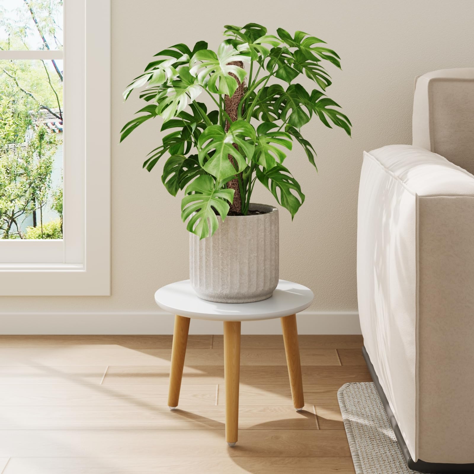 Bamworld Plant Stand Indoor Wood Short Plant Shelf for Multiple Plants Short Plant Table for Flower Pots Plant Holder for Patio Garden Balcony Living Room Bedroom