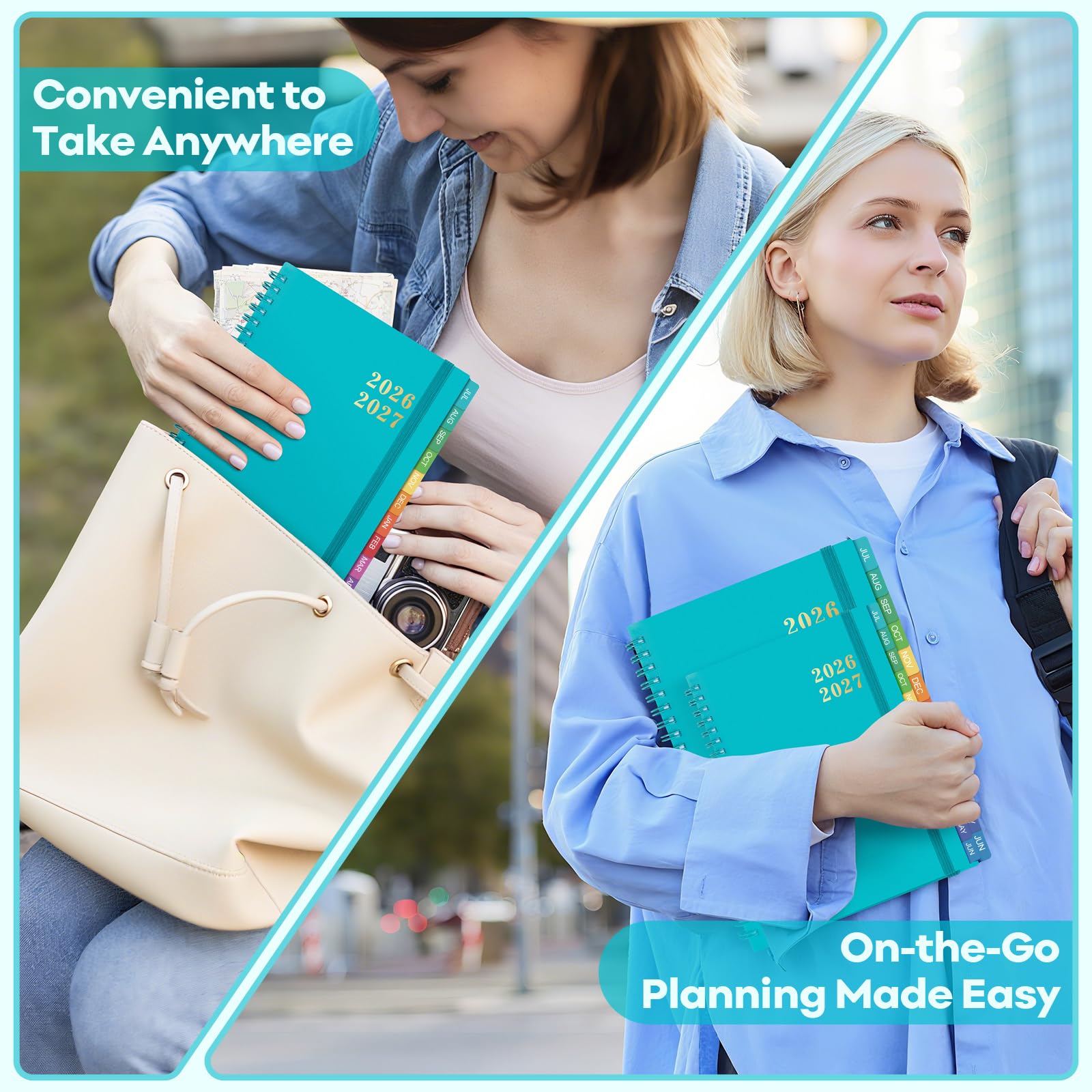 Planner 2026-2027 – Agenda 2026-2027: Planner Weekly and Monthly from July 2026 to June 2027, 8.5" x 11", 2026-2027 Calendar Planner with Monthly Tabs, Flexible Cover, Thick Paper, Inner Pocket for School Office Supplies(Green)