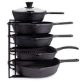 Heavy Duty Pan Organizer, 5 Tier Rack - Holds up to 50 LB - For Cast Iron Skillets, Griddles, Pots - Durable Steel Construction - Space Saving Kitchen Storage - No Assembly Required - Black 12.2-Inch