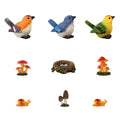 YARCHONN Miniature Garden Mushroom Ornament Outdoor, Resin Statue Snail, Novelty Robin Birds and Nest Fairy Garden Accessories for Patio, Yard, Lawn or Home Garden Decorations, Set of 9