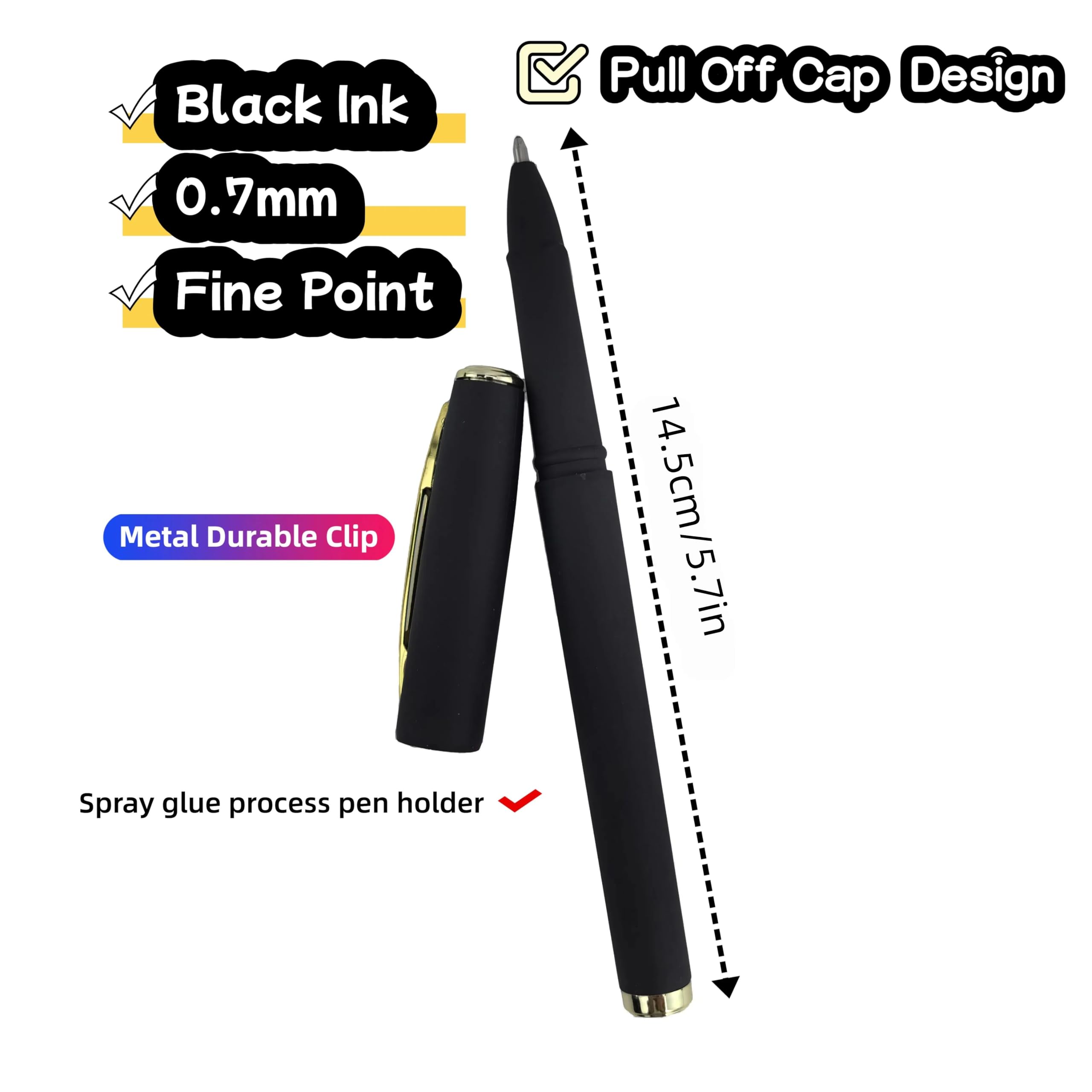 Fengtaiyuan 07P18, Gel Ink Rollerball Pens, Black Ink, Fine Point, 18 Pack, Writing Smooth, Cool Pens (0.7mm-Black-18Pack)
