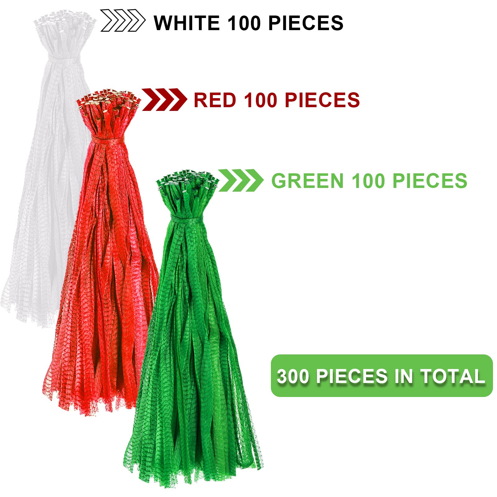 Frcctre 300 Pack 23 Inch Reusable Nylon Mesh Netting Bag, Produce Mesh Bags Packaging Net, Plastic Fruit Vegetable Storage Bags Onion Bags Seafood Boil Bags for Shellfish Crab Cooking Mesh Bags