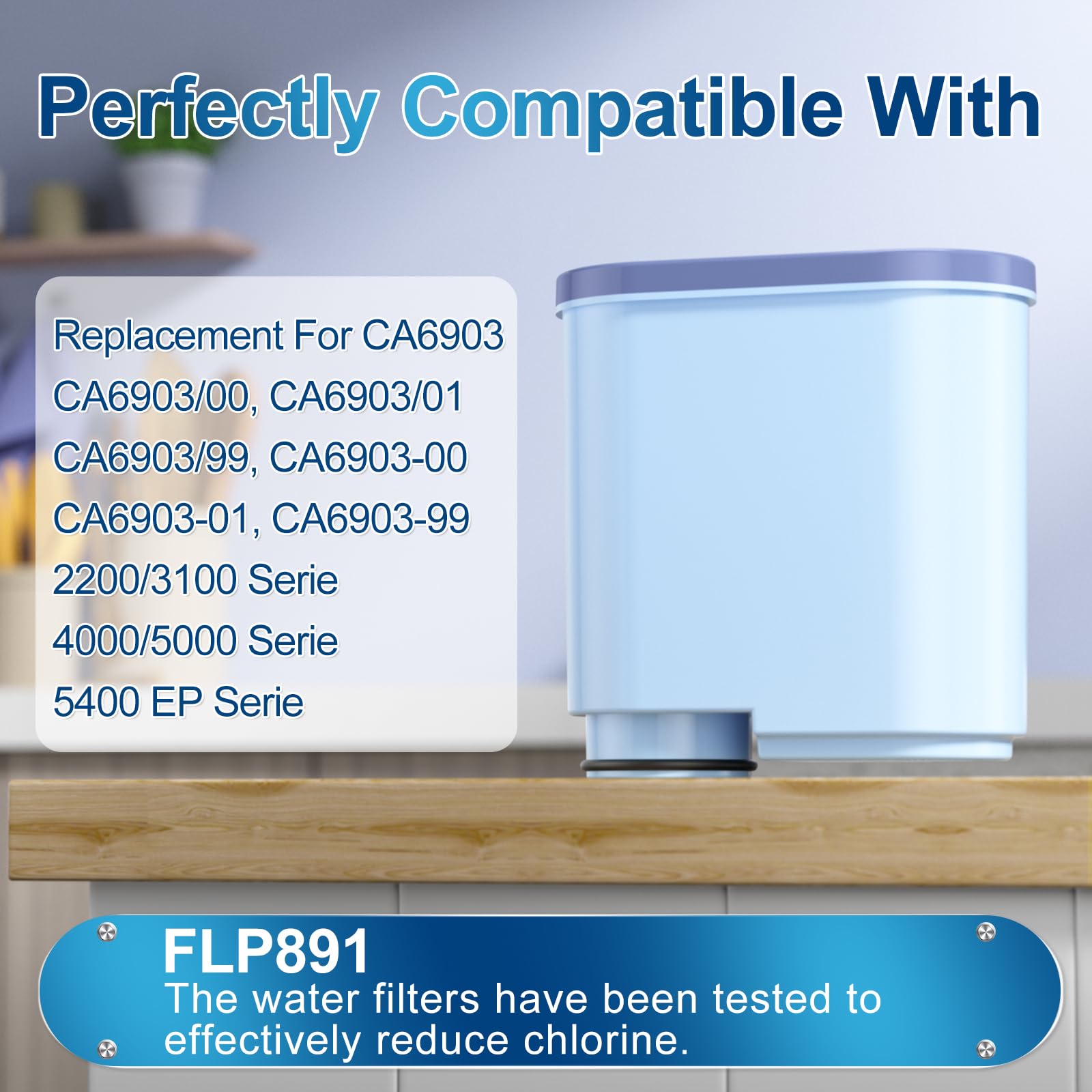 ARETHONE Water Filter for Philips AquaClean: Coffee Filter Replacement Compatible with Philips Aqua Clean Saeco Coffee Espresso Machine CA6903, Reduces Impurities up to 5000 Cups (4 Pack)