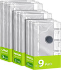 Travel Vacuum Storage Bags,9 Pack Carry-On Size for Luggage and Suitcase,Vacuum for Bags Storage,Space Saver for Clothes & Clothing - 80% Space Saver(No pump)