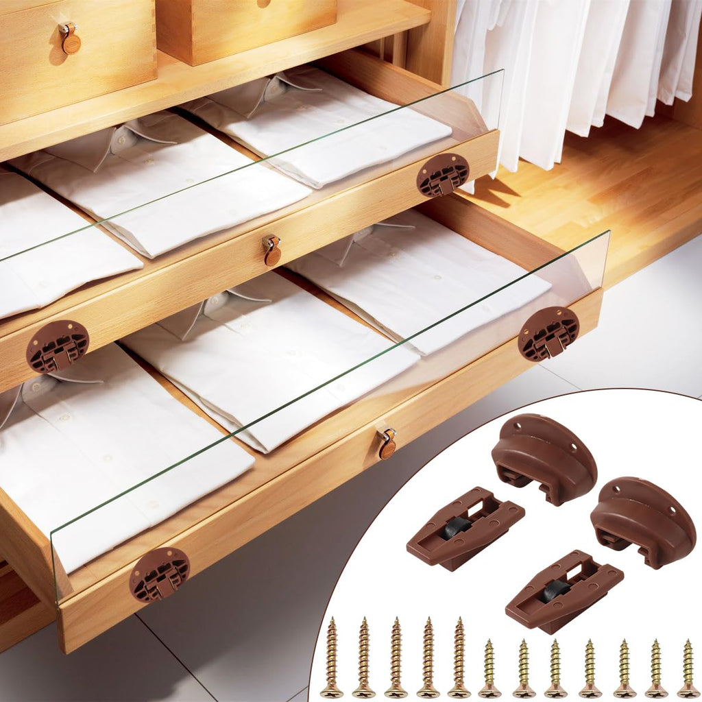 12 Sets Drawer Guide Kit, Enhanced Commercial Slide Style Drawers for Kenlin Rite-Trak II 168, Vaughan Bassett, Legacy, Replacement Dresser Drawer Slides Repair Kit with Roller