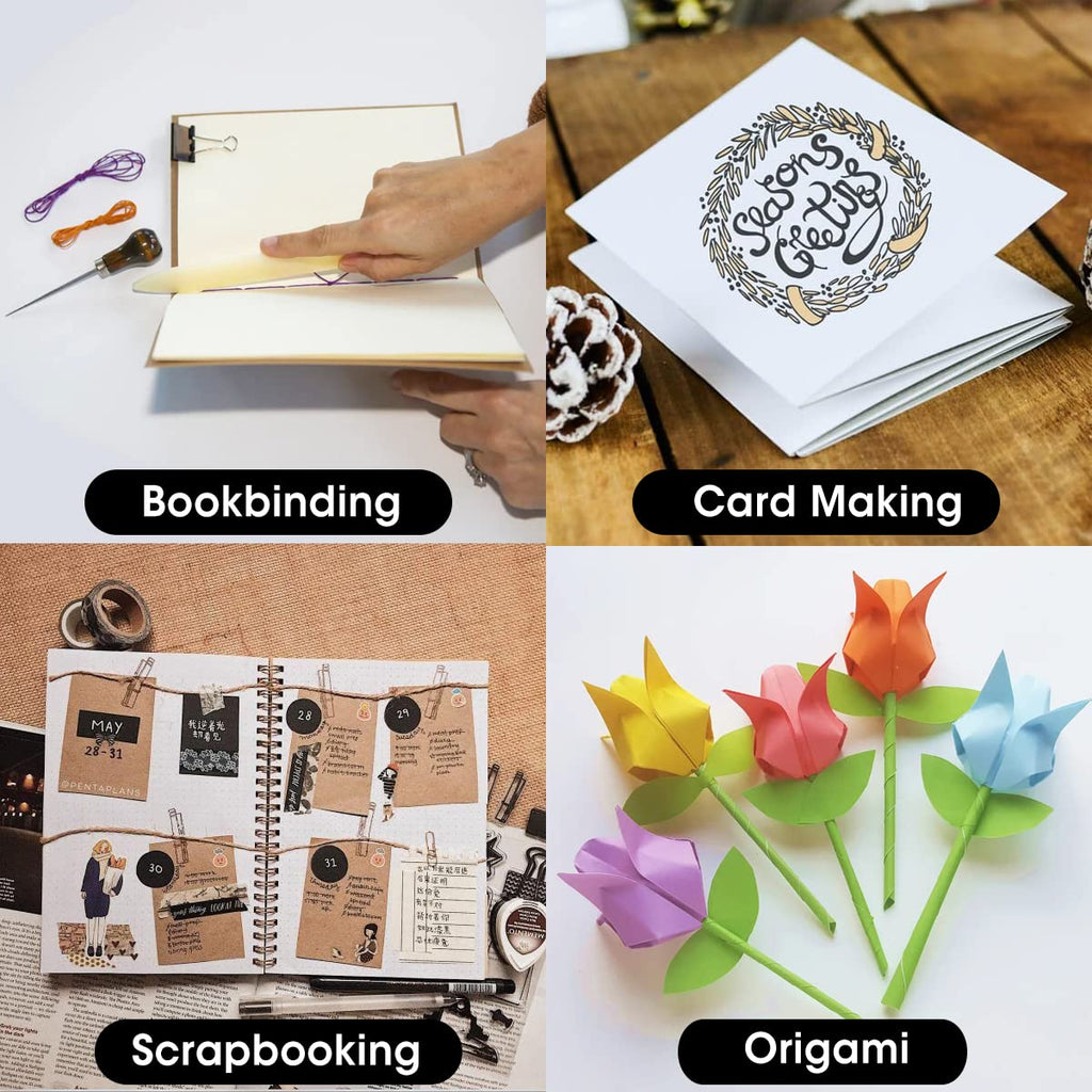 DEEDYGO 2 PCS Genuine Bone Folder Scoring Folding Creasing Origami Paper Creaser Crafting Scrapbooking Tool for DIY Handmade Leather Burnishing Bookbinding Cards and Paper Crafts (100% Cattle Bone)