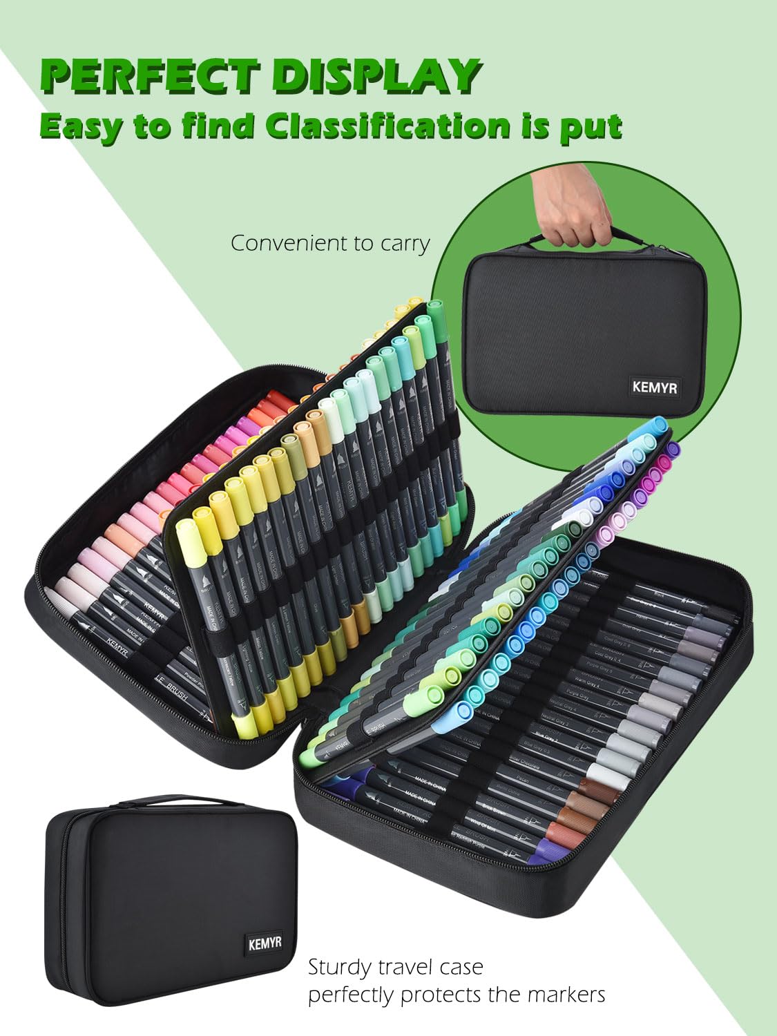 KEMYR Markers for Adult Coloring Books: 120 Colors Markers Set Dual Tips Fine & Brush Pens Water-Based Art Markers for Adults Drawing Sketching Bullet Journal Writing Lettering No bleeding