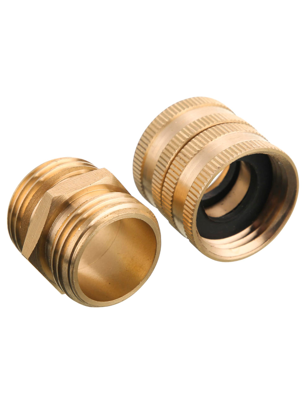 M MINGLE Garden Hose Adapter, Male to Male, Female to Female, 3/4’’ Brass Connector, 4-Pack with Extra 4 Washers