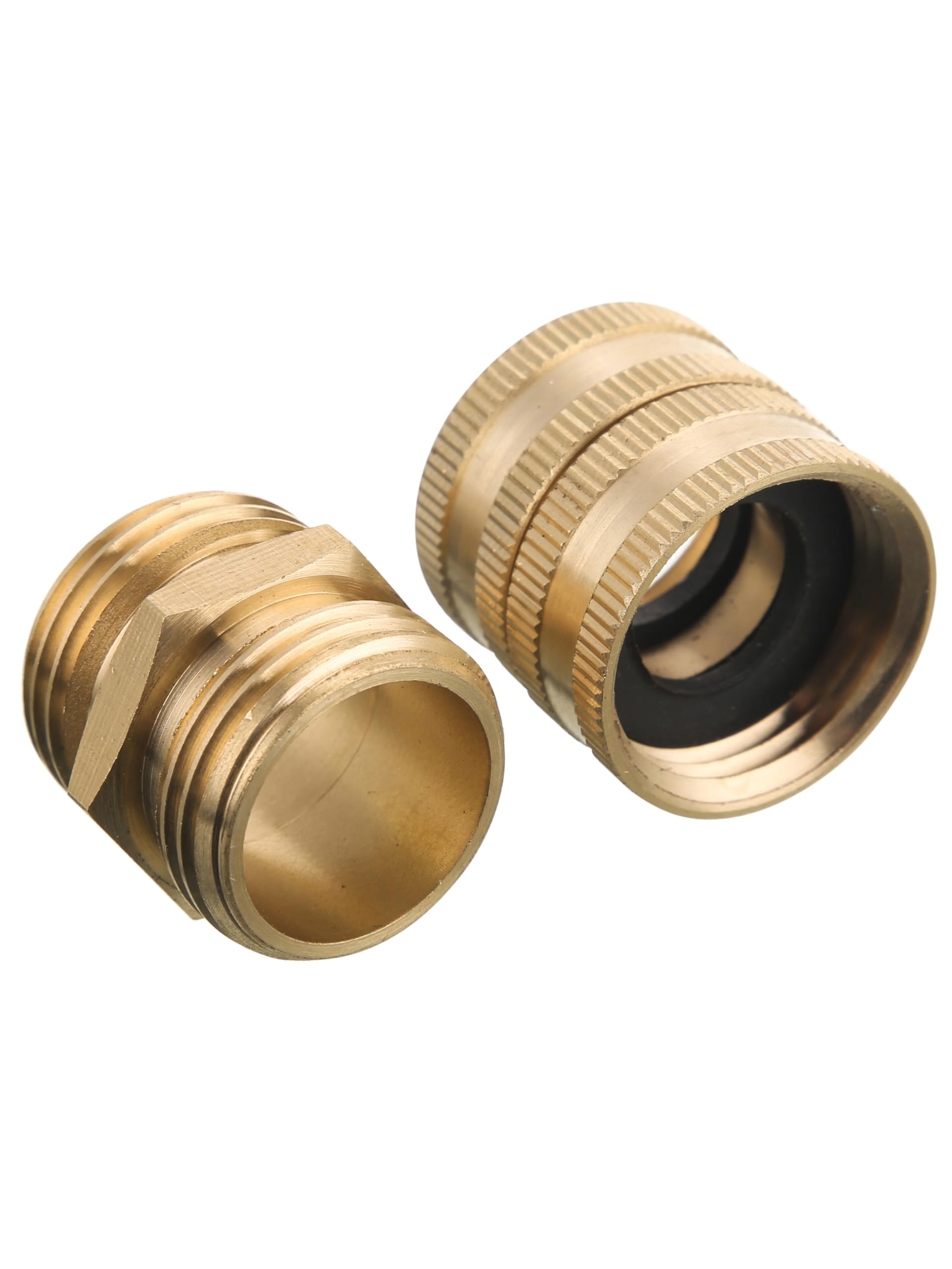 M MINGLE Garden Hose Adapter, Male to Male, Female to Female, 3/4’’ Brass Connector, 4-Pack with Extra 4 Washers