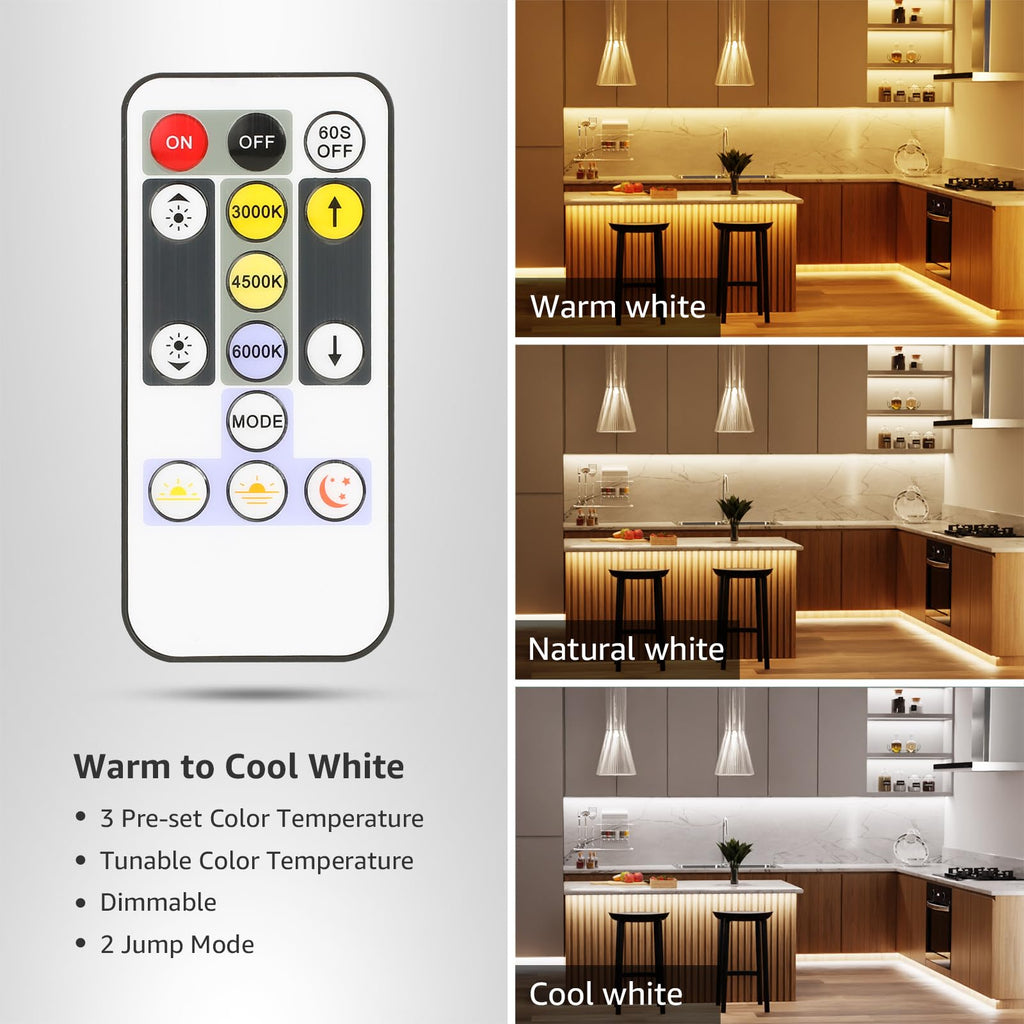 Lepro LED Strip Lights, 32.8ft Dimmable Light Strip, 3000-6000K Tunable White,600 LEDs SMD 2835 LED Tape Light for Bedroom Home Kitchen, Non-Waterproof