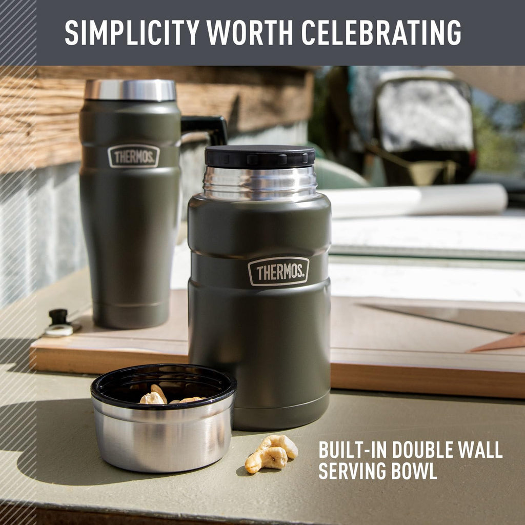 Thermos Stainless King 24 Ounce Food Jar, Matte Blue