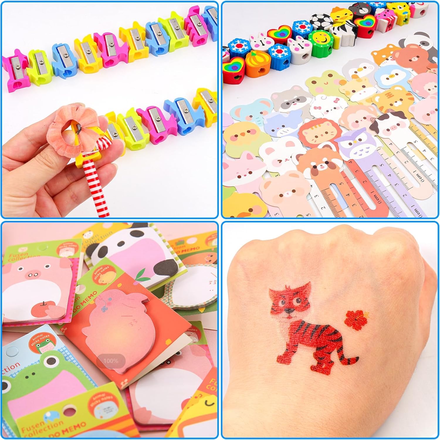 Return Gifts for Birthday Party, 24Pack Stationery Birthday Goodie Bags with Pencils Erasers Stickers School Classroom Gifts for Students Classroom Gifts Rewards Prizes