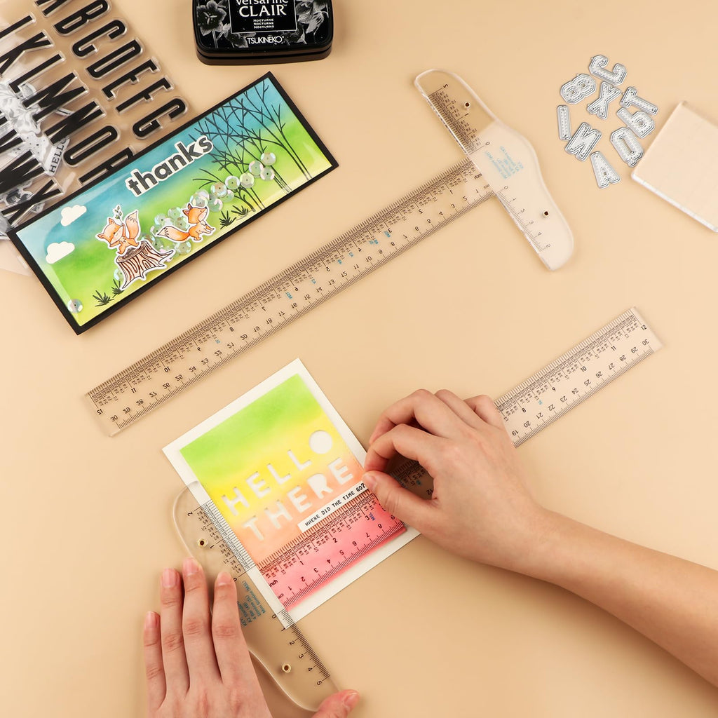 CYFUN DESIGN 12" 6" Acrylic T-Square Ruler, 3 Pack, Transparent, T Ruler, for Crafting Drafting and General Layout Work Art Framing & Drafting Scrapbooking Crafting