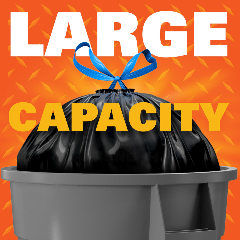 Hefty Drawstring Trash Can Liner Bags, 33 Gallon, 48 Count