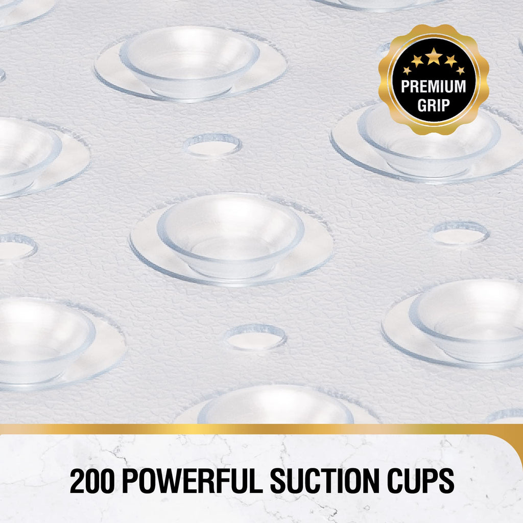HITSLAM Bath Mat for Tub, Non Slip Bathtub Mat, 101x40cm Extra Long Bath Tub Mat, Machine Washable Bathroom Shower Mat with Suction Cups and Drain Holes, Soft on Feet, Clear