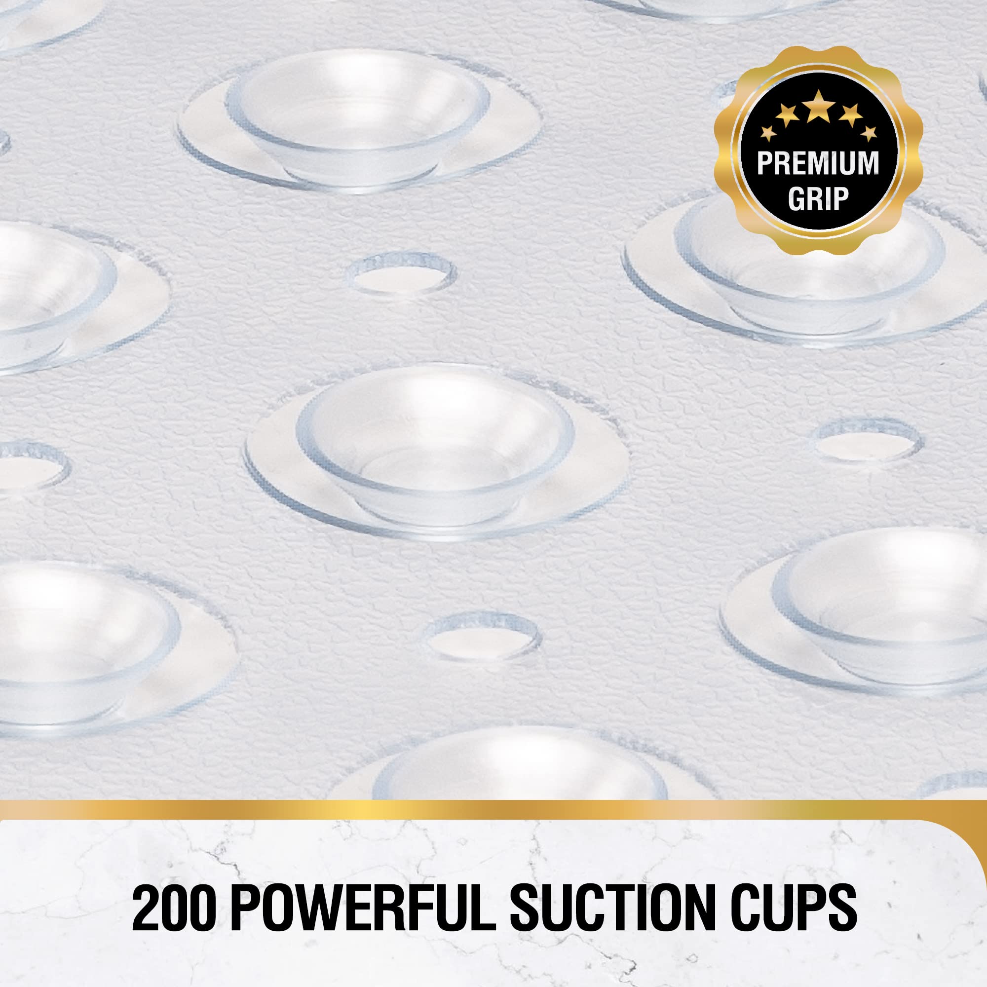 HITSLAM Bath Mat for Tub, Non Slip Bathtub Mat, 101x40cm Extra Long Bath Tub Mat, Machine Washable Bathroom Shower Mat with Suction Cups and Drain Holes, Soft on Feet, Clear