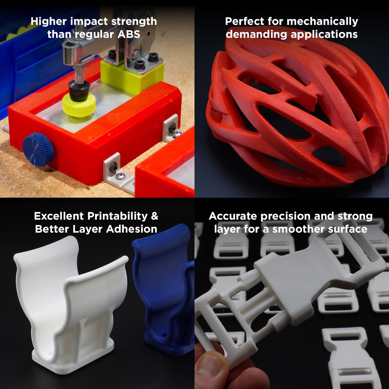 Polymaker ABS Filament 1.75mm Black, ABS 3D Printer Filament 1.75mm Heat Resistant 1kg - PolyLite ABS 3D Printing Filament 1.75mm, Strong & Durable, Dimensional Accuracy +/- 0.03mm