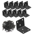 L Bracket,Heavy Duty Corner Brace,Stainless Steel Corner Bracket,Black Large Angle Brackets, Metal Iron Braces Brackets for Wood Aufuga (10 Pcs) (2X2X2'')