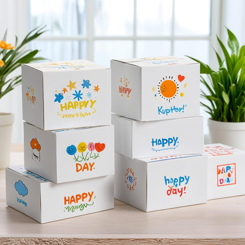 SPEPLA Shipping Boxes 5X5X5 Set of 40, White Corrugated Cardboard Box for Mailing Business Packaging