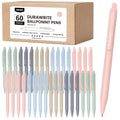 Morandi Pens Bulk, 60 Pack Retractable Ballpoint Pens Black Ink 1.0mm Medium Point, Aesthetic Bulk Pens for Smooth Writing, Cute Muted Multi-Color Set for School Supplies, Teachers & Office Front Desk
