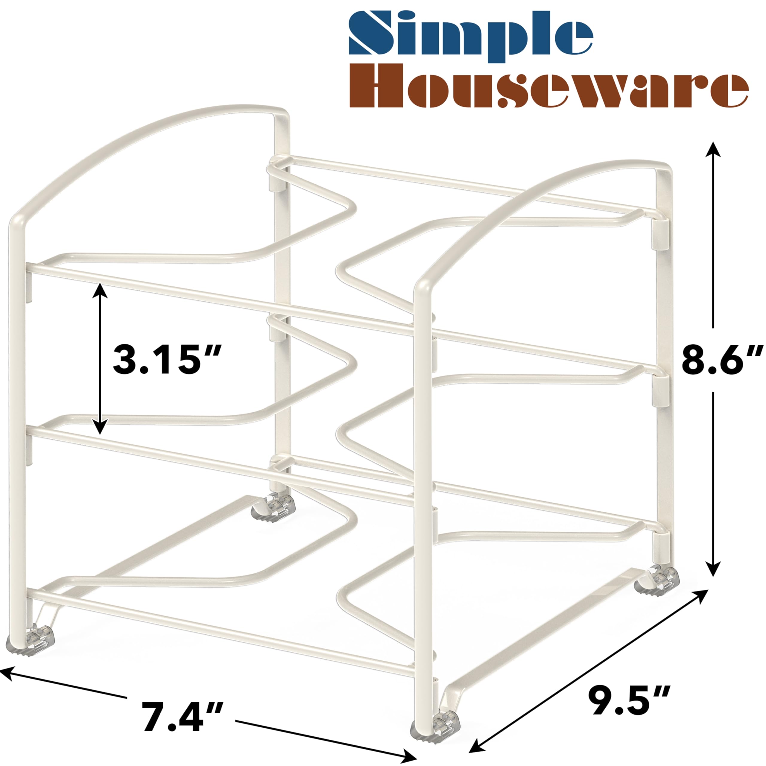 Simple Houseware Foil and Plastic Wrap Organizer, Storage Rack with Shelves for Pantry and Kitchen Cupboard Organization, White