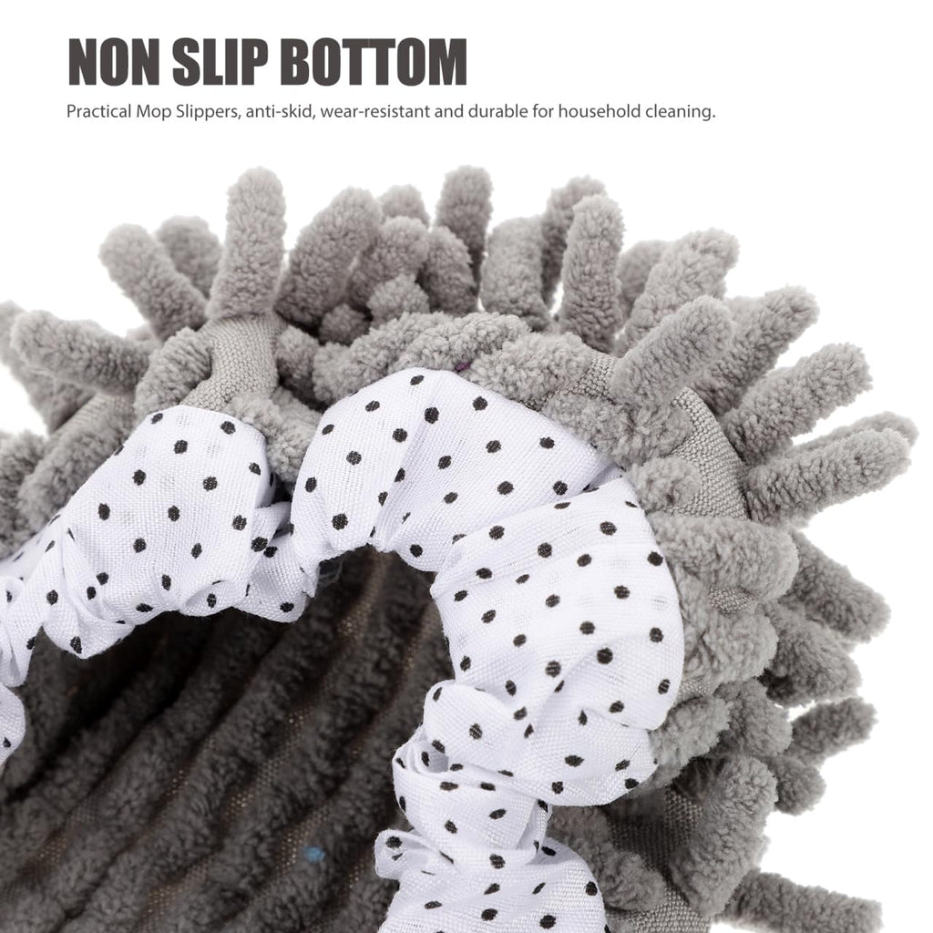 Mikinona Mop Slippers Floor Cleaning Covers 2 Pairs Washable Reusable Elastic Mop Socks for Women and Men Household Cleaning Tool