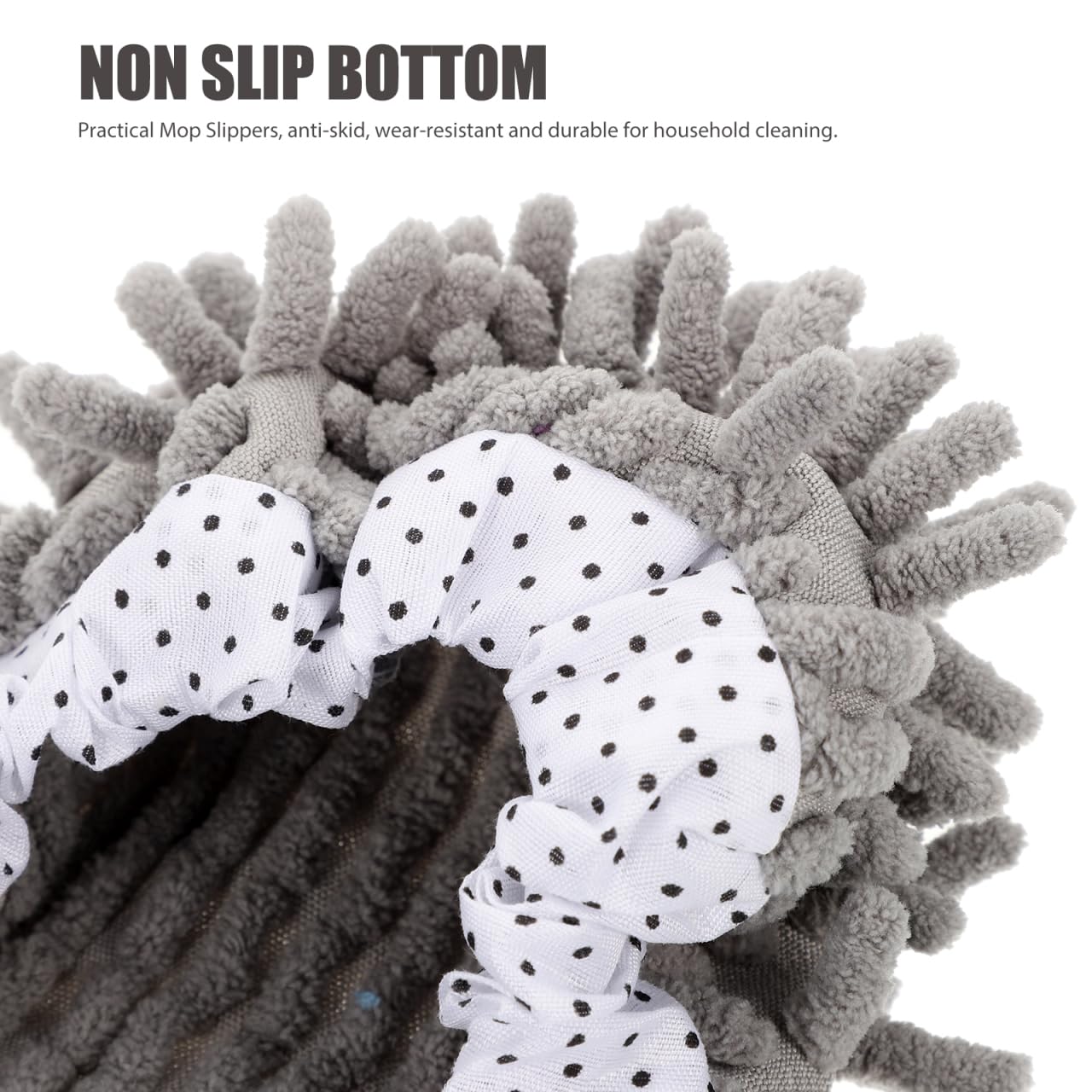 Mikinona Mop Slippers Floor Cleaning Covers 2 Pairs Washable Reusable Elastic Mop Socks for Women and Men Household Cleaning Tool