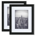 11x14 Picture Frame 2 Pack, Display Poster 8x10 with Mat or 11 x 14 Without Mat, Wall Gallery Photo Frames-Vertical or Horizontal Mounts & Ready to Hang,Photo Frames for Wall Mounting, Black