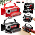 Upgrade 2 Pack Wrapping Paper Cutter with Tape Dispenser, Gift Wrap Cutter Tool with Wheels, 2 Replace Blades & 4 Tapes Kit for Christmas Paper Rolls Wrapping, Safe & Efficient for Precise Cutting