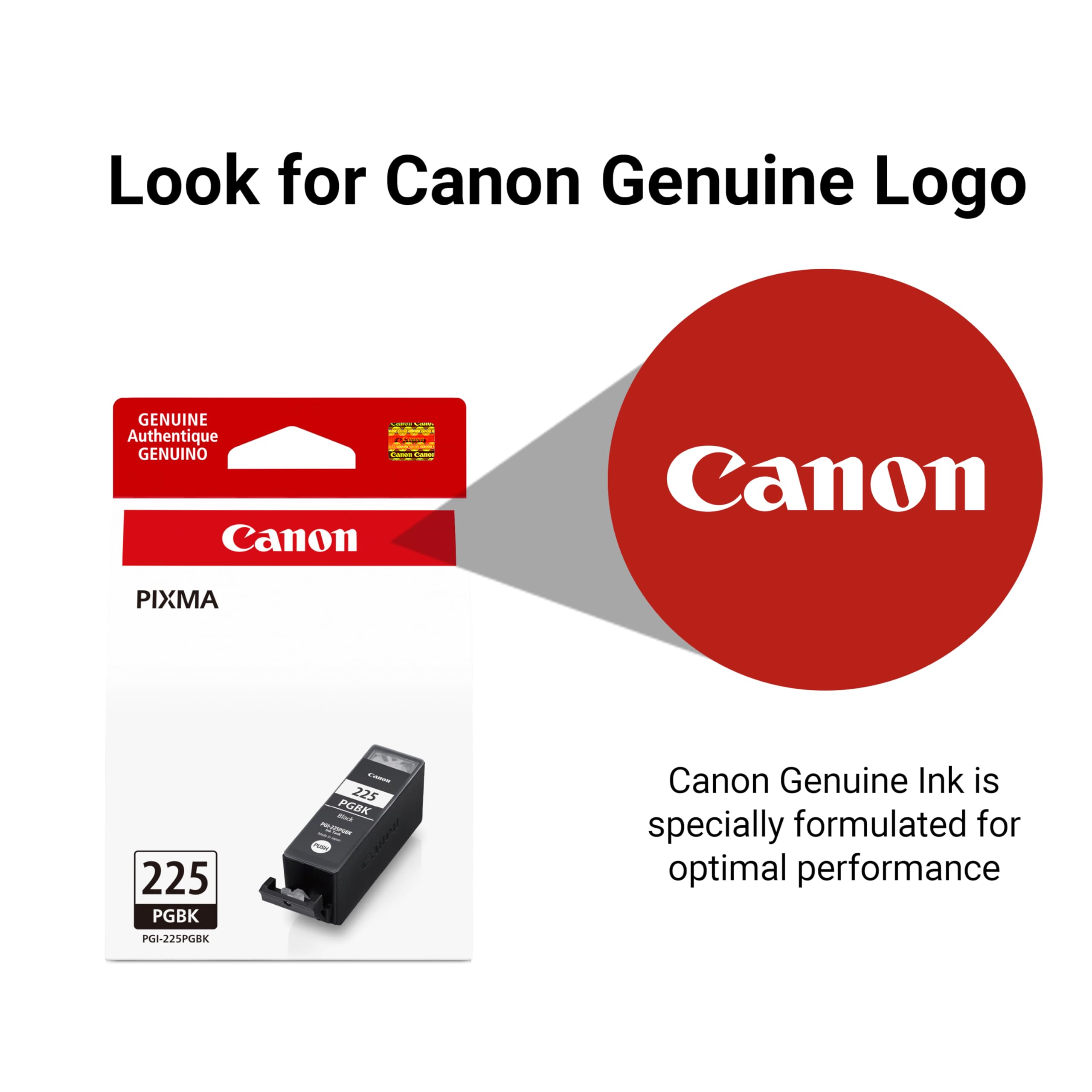 Genuine Canon PGI-225 Ink Cartridge, Black