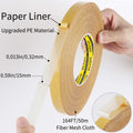MILEQEE 1Roll Double Sided Tape, 0.59inx164FT(50m), 2 Sided Tape Heavy Duty, Fiberglass Duct Tape, Strong Tough Adhesive for Carpet Area Rug Wall Woodworking, Clear Sticky Glue No Residue Easy Tear