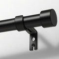 Zeerobee Curtain Rods for Windows 48 to 84, 1 Inch Black Heavy Duty Drapery Rods with Adjustable Length, Outdoor Modern Curtain Pole with Simple End Caps, 32"-86", Black