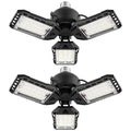 Aoretic LED Garage Lights Bulb-2 Pack Led Shop Light with 3 Deformable Panels, Basement Barn Light Garage Ceiling Lights, E26/E27 for Garage, Warehouse, Shop, Basement