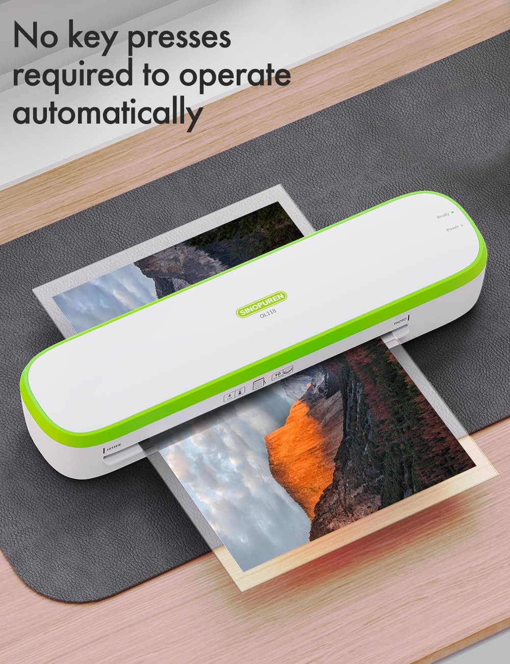SINOPUREN Laminator Machine 9-Inch Thermal – Fast Warm-Up, Jam-Free, Quiet – Includes Sheets, Cutter & Corner Rounder – for Home, School, Office – Fits A4 & Letter Size – Made for Canada