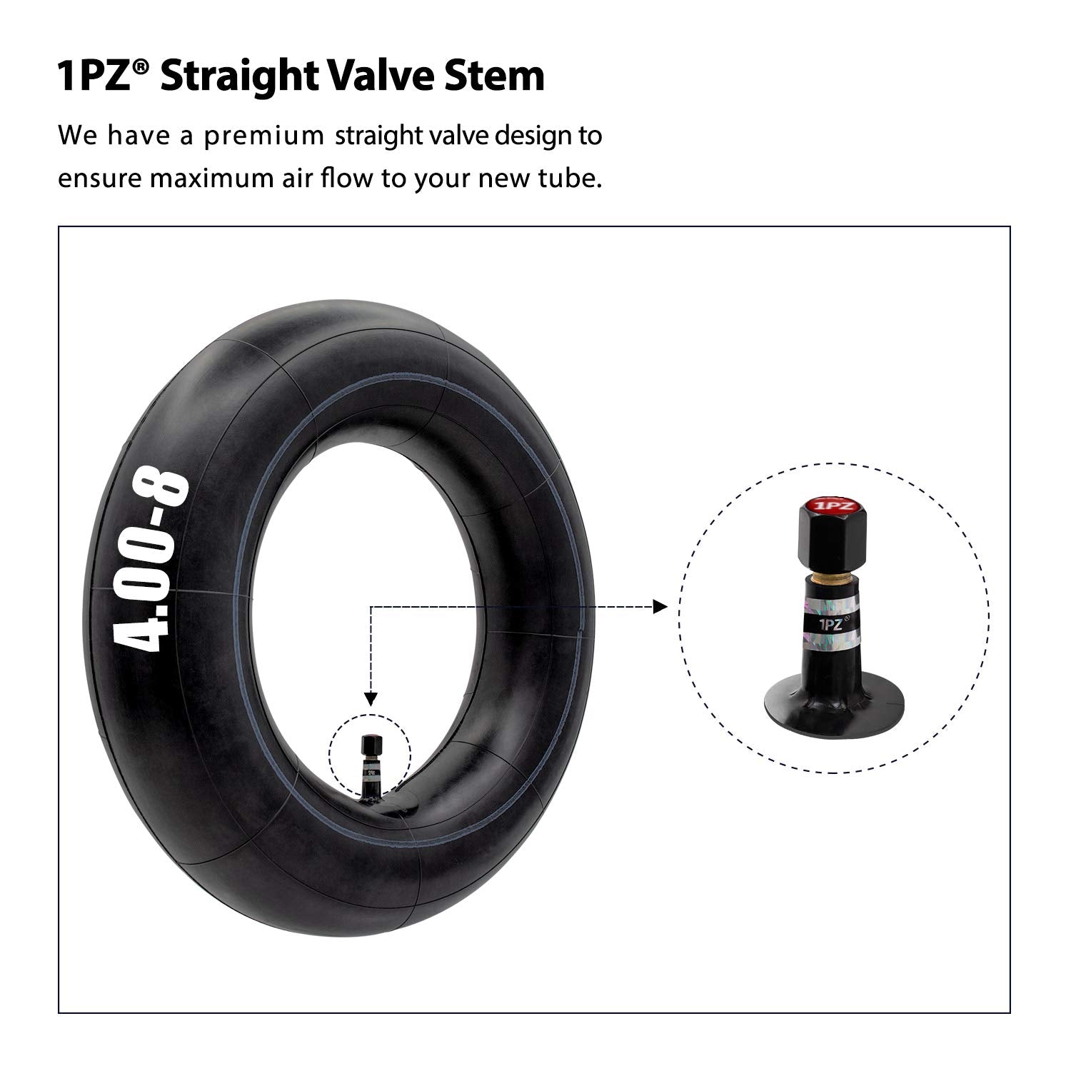 1PZ 48T-X02 4.80/4.00-8 Inner Tube Replacement for Hand Truck Dolly Lawn Mower Snow Blower Wheelbarrow Generator