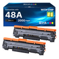 (Newest Chip) 48A Toner Cartridges CF248A 2 Pack Compatible Replacement for HP 48A CF248A M15w Toner for HP Color LaserJet Pro MFP M28a M28w M29a M29w M30w M31w Printer High Capacity Black