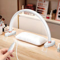 Yokilly Arc Half Moon Light: 16" Half Moon Light with Foldable Bracket for Desk Salon Table Use - No Flicker & Shadow-Free Desk Lamp with Stepless Brightness 3000-6500K for Manicurist Nail Tech