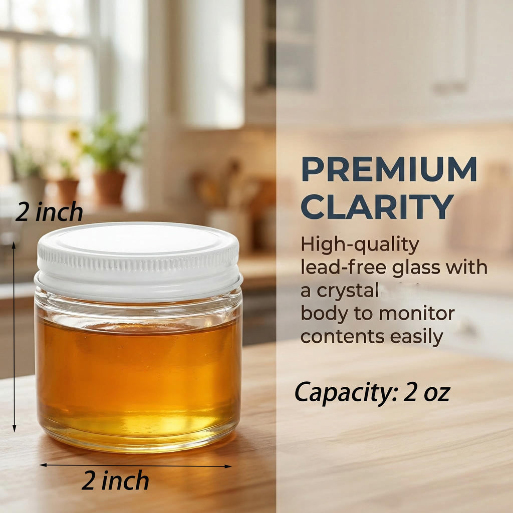 TOPZEA 30 Pack Small Glass Jars with Lids, 2 Oz Round Clear Straight Sided Canning Jars Spice Jars Mason Jars Food Container for Cream, Lotions, Ointments, Herbs, Spices and Wedding Favor