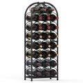KANEODOT 23-Bottle Freestanding Wine Rack with Handle, 82cm Tall Metal Wine Holder with Adjustable Feet, Storage Organizer and Display Rack for Bar, Kitchen, Pantry, Dining Room, Living Room, Black