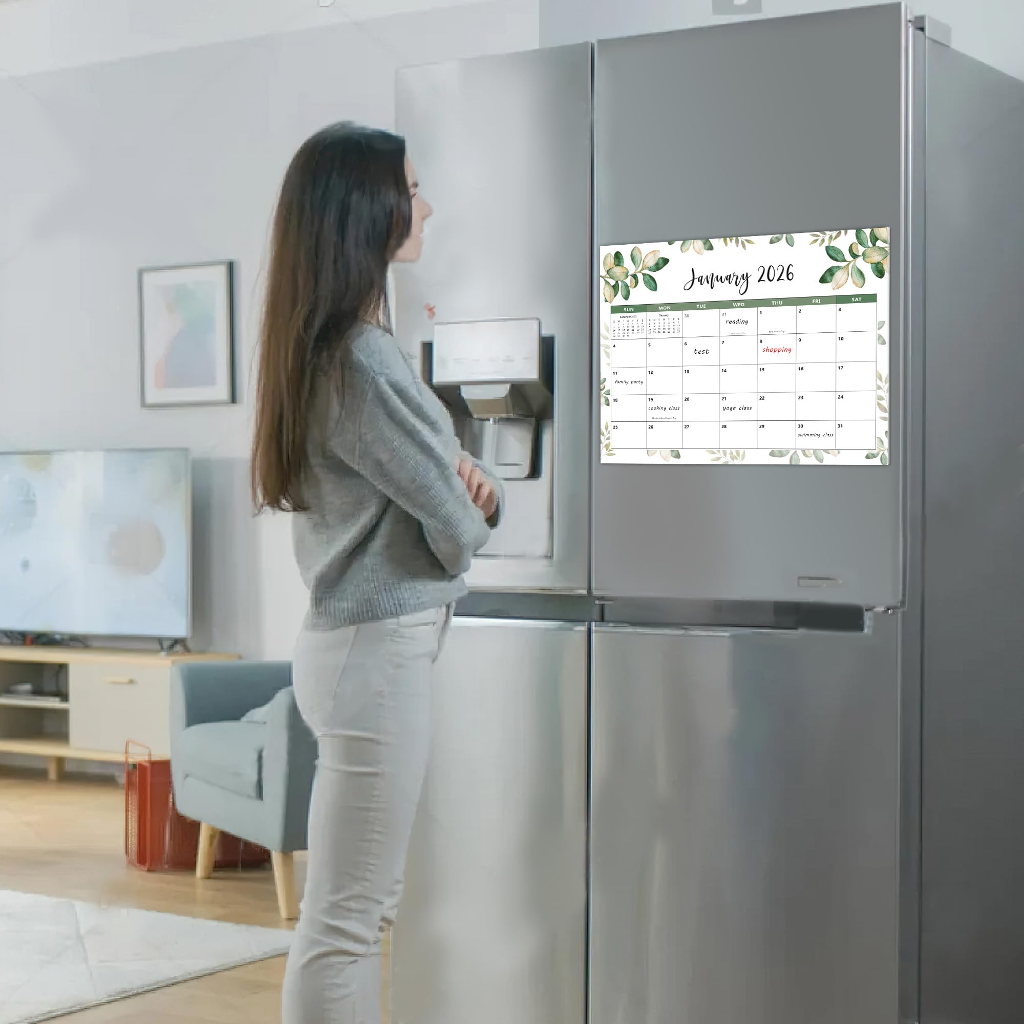 Magnetic Calendar for Fridge 2025-2026 - Fridge Calendar Runs From Jul 2025 to Dec 2026 - Refrigerator Calendar Perfect for Planning, Organizing, and Scheduling Your Life (15 x 12 Inches)