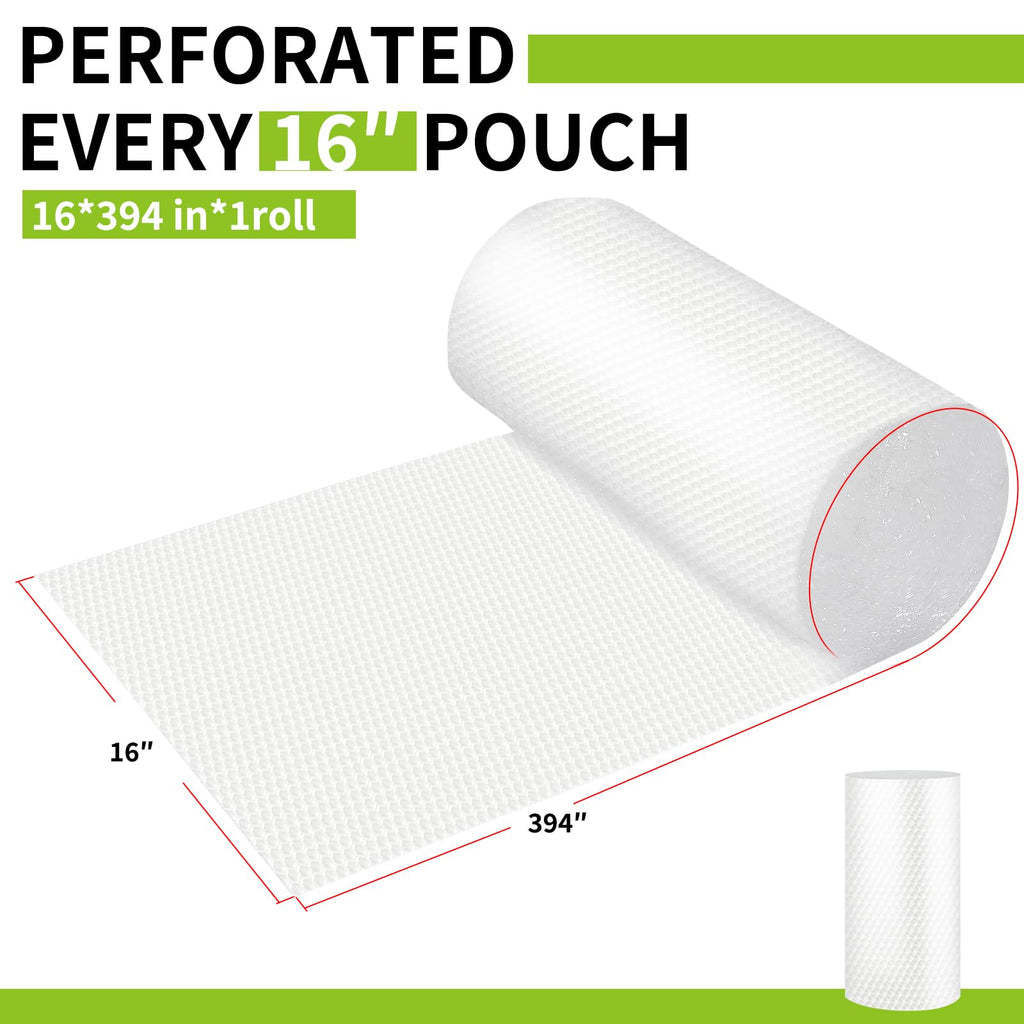 High-PQ Lightweight Bubble Cushioning Wrap Roll, Nylon Bubble Cushioning Rolls, Fragile Packing Supplies for Shipping, Mailing and Moving Packing Supplies(1 Roll 16"X394'')