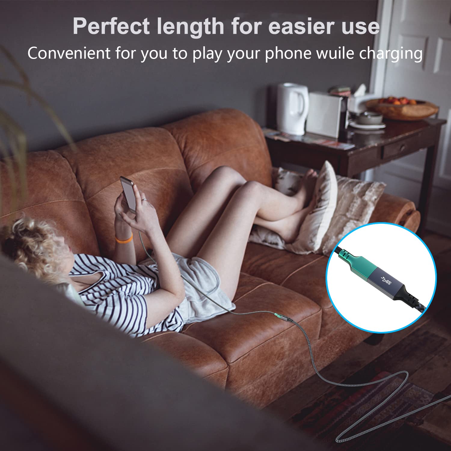 Hisatey USB Extension Cable 20 ft- USB3.0 Extension Cable,Durable Braided Design Type A Male to Female USB Extender for Printer,Keyboard,Mouse,Flash Drive